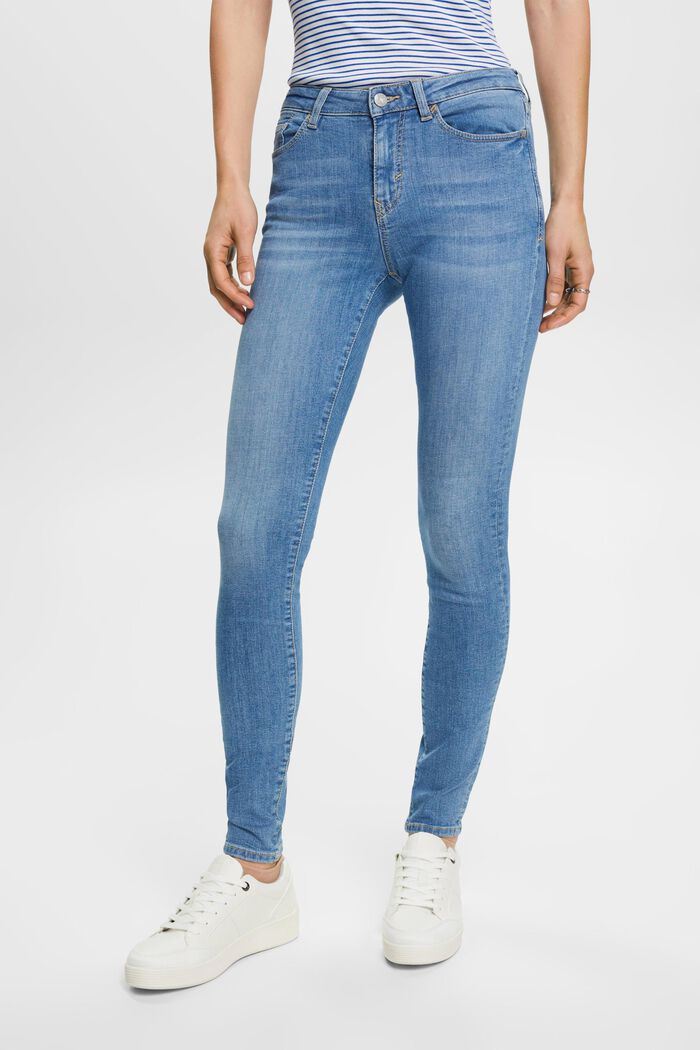 Jeans skinny de algodón sostenible, BLUE LIGHT WASHED, detail image number 0