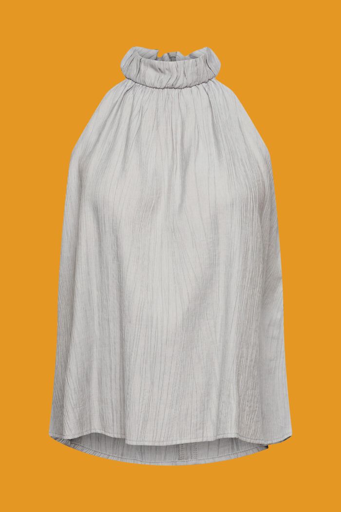Blusa sin mangas con acabado arrugado, MEDIUM GREY, detail image number 6