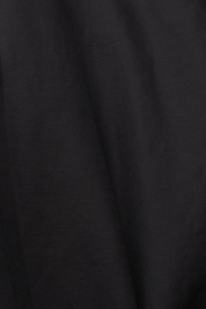 En mezcla de lino: camisa oversize, BLACK, detail image number 4