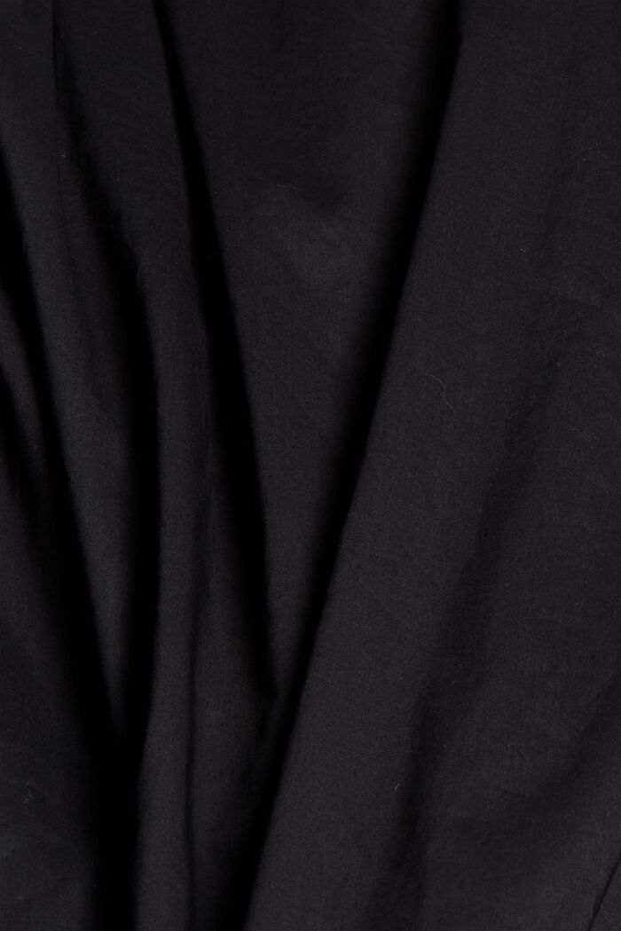 Vestido midi sin mangas con volante, en algodón, BLACK, detail image number 4