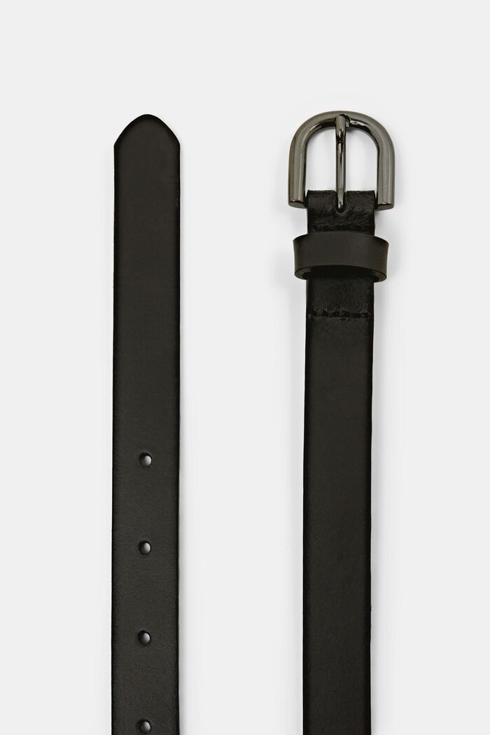 Cinturón fino de piel, BLACK, detail image number 1