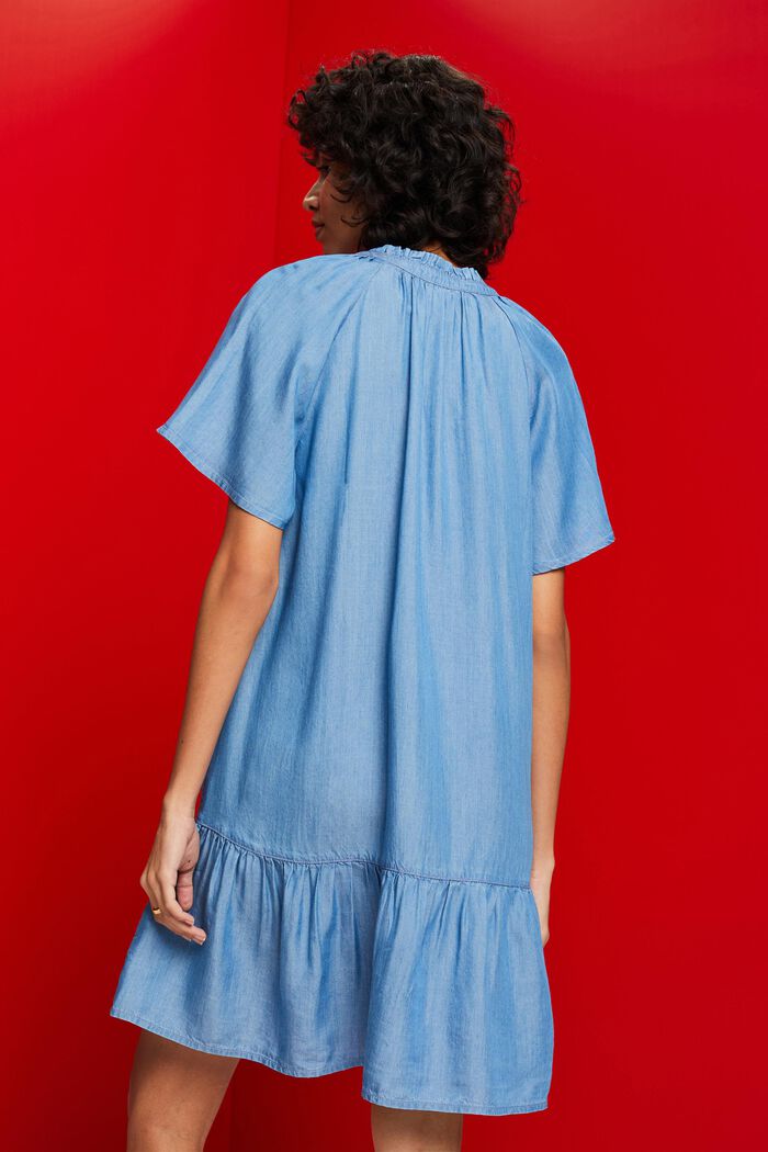 Vestido de chambray con tira fruncida, TENCEL™, BLUE MEDIUM WASHED, detail image number 3