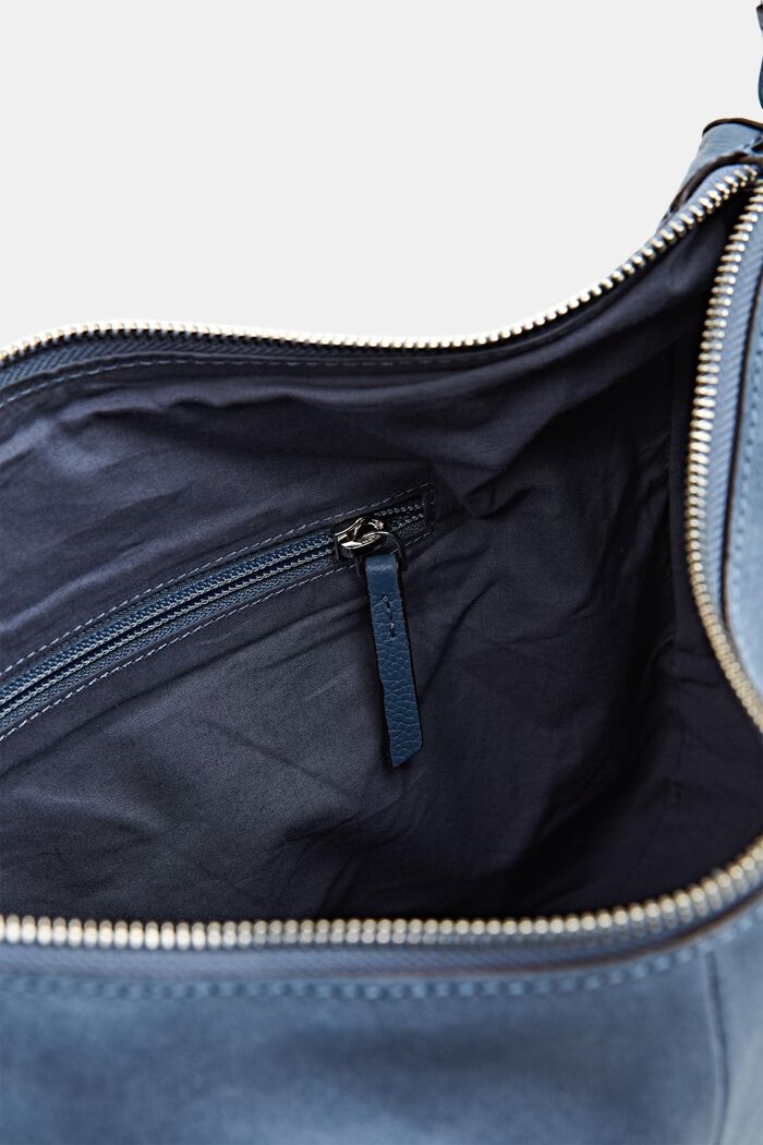 Bolso de piel con diseño de materiales combinados, LIGHT BLUE, detail image number 4