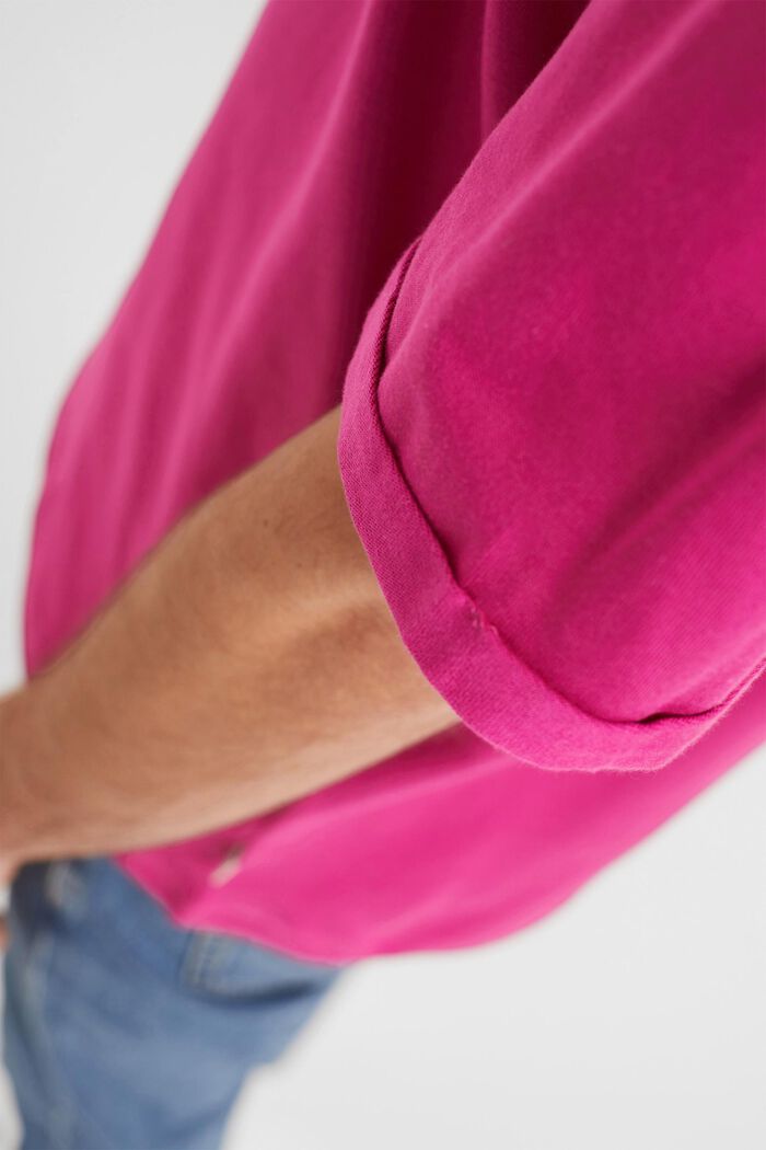 Camiseta de jersey amplia en algodón, PINK FUCHSIA, detail image number 1