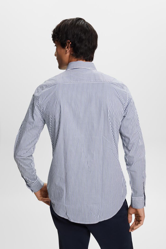 Camiseta de popelina de algodón a rayas, GREY BLUE, detail image number 3