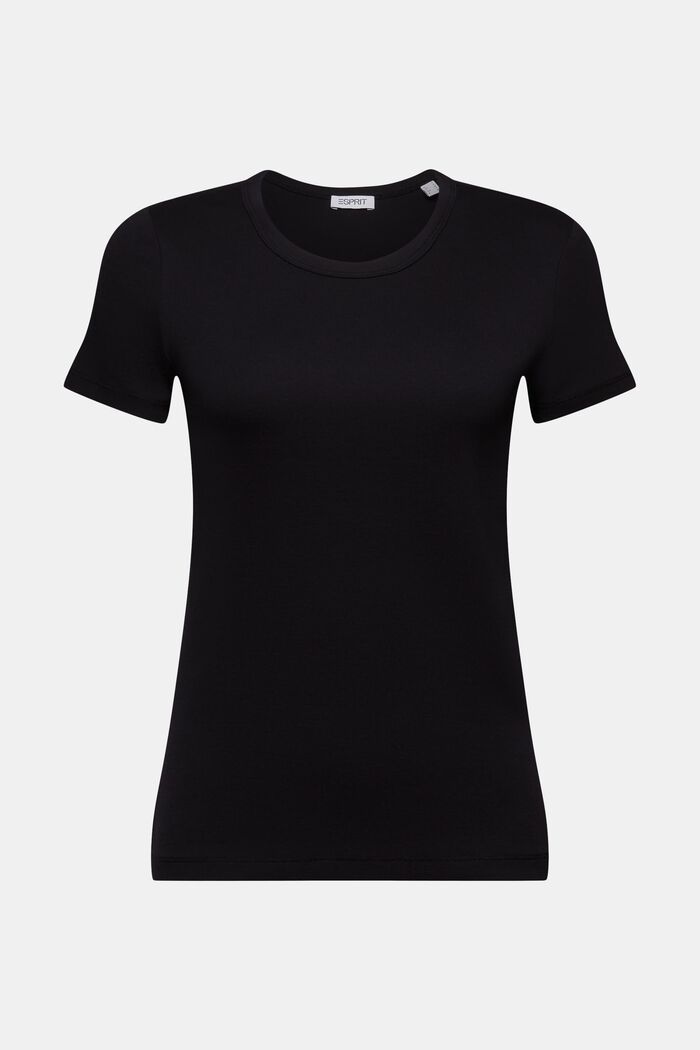 Camiseta de manga corta de algodón, BLACK, detail image number 6