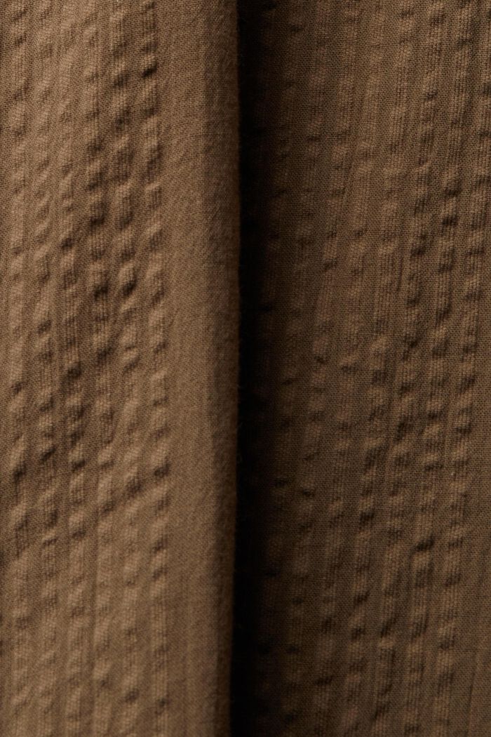Vestido realizado en algodón con textura, KHAKI GREEN, detail image number 5