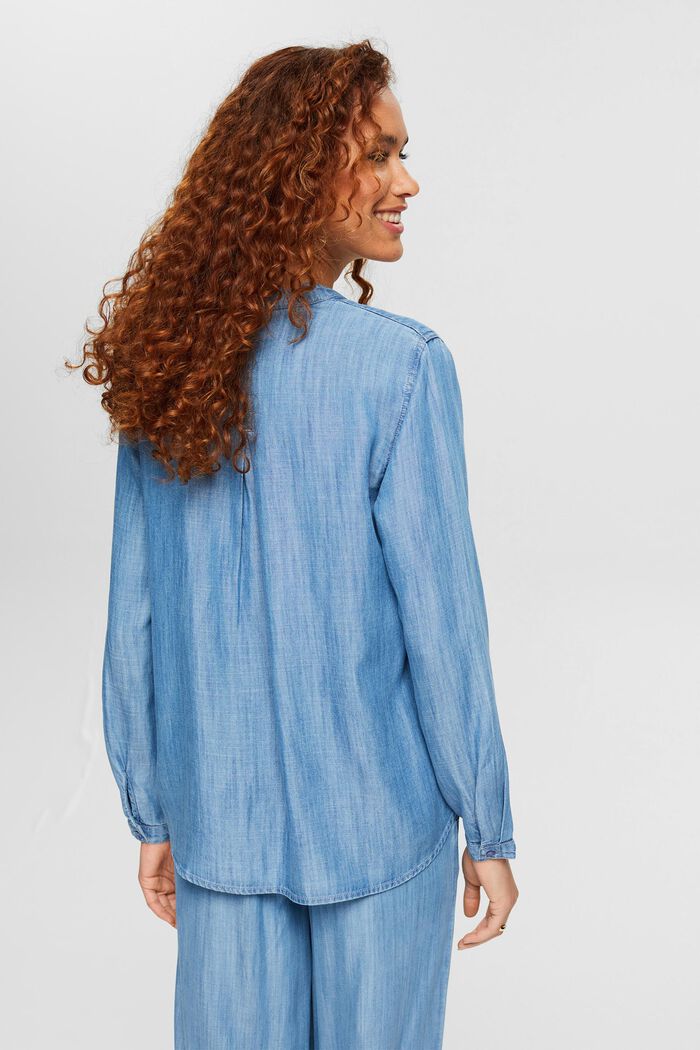 En TENCEL™: blusa de aspecto denim, BLUE MEDIUM WASHED, detail image number 3