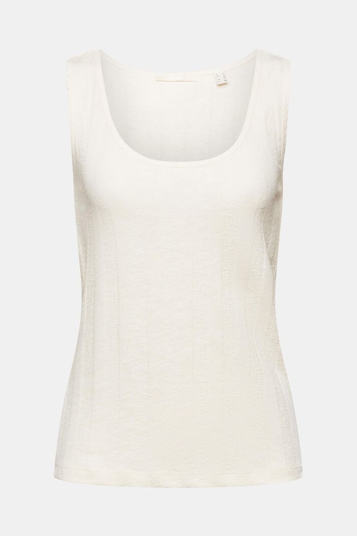 Camiseta de algodón sin mangas con textura y acanalada, LIGHT TAUPE, detail image number 6