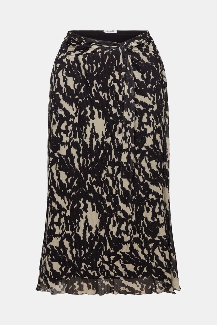 Falda midi de malla estampada, BLACK, detail image number 6