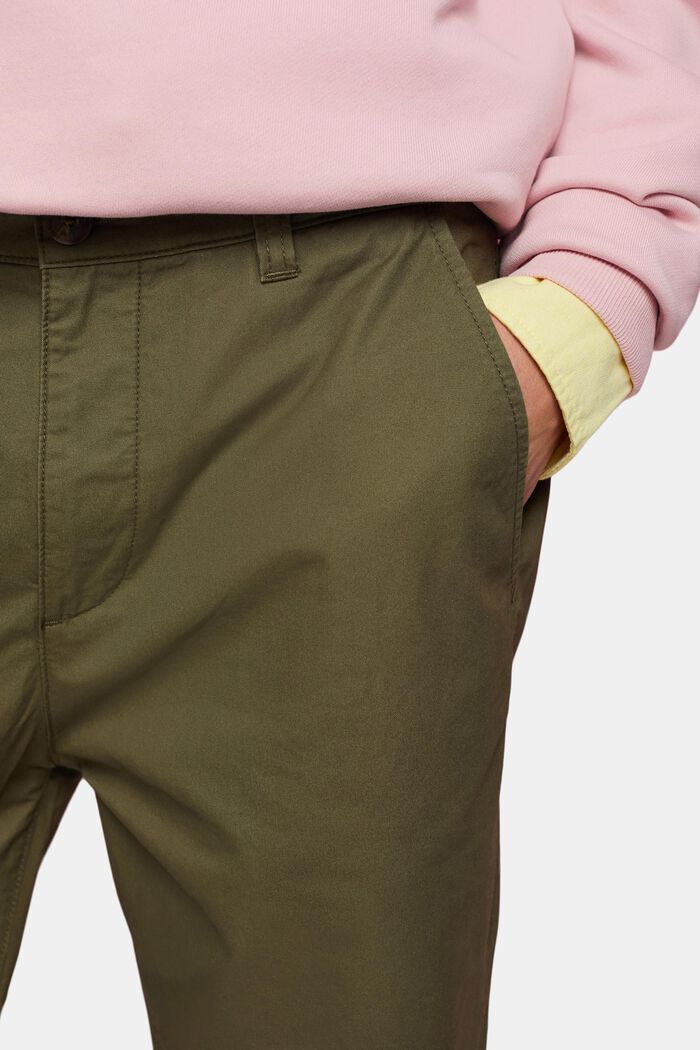 Pantalones cortos estilo chino en algodón sostenible, DARK KHAKI, detail image number 2