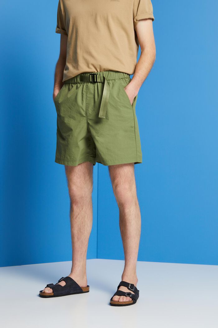 Pantalones cortos con cinturón integrado, OLIVE, detail image number 0