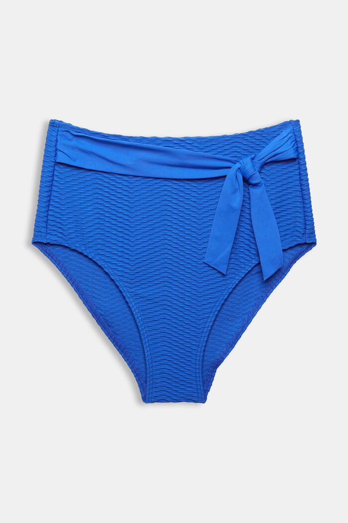 Slip de cintura alta con textura de rayas , BRIGHT BLUE, overview