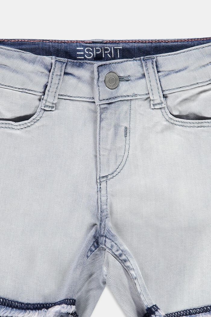 Shorts vaqueros desenfadados con cintura ajustable, BLUE BLEACHED, detail image number 2
