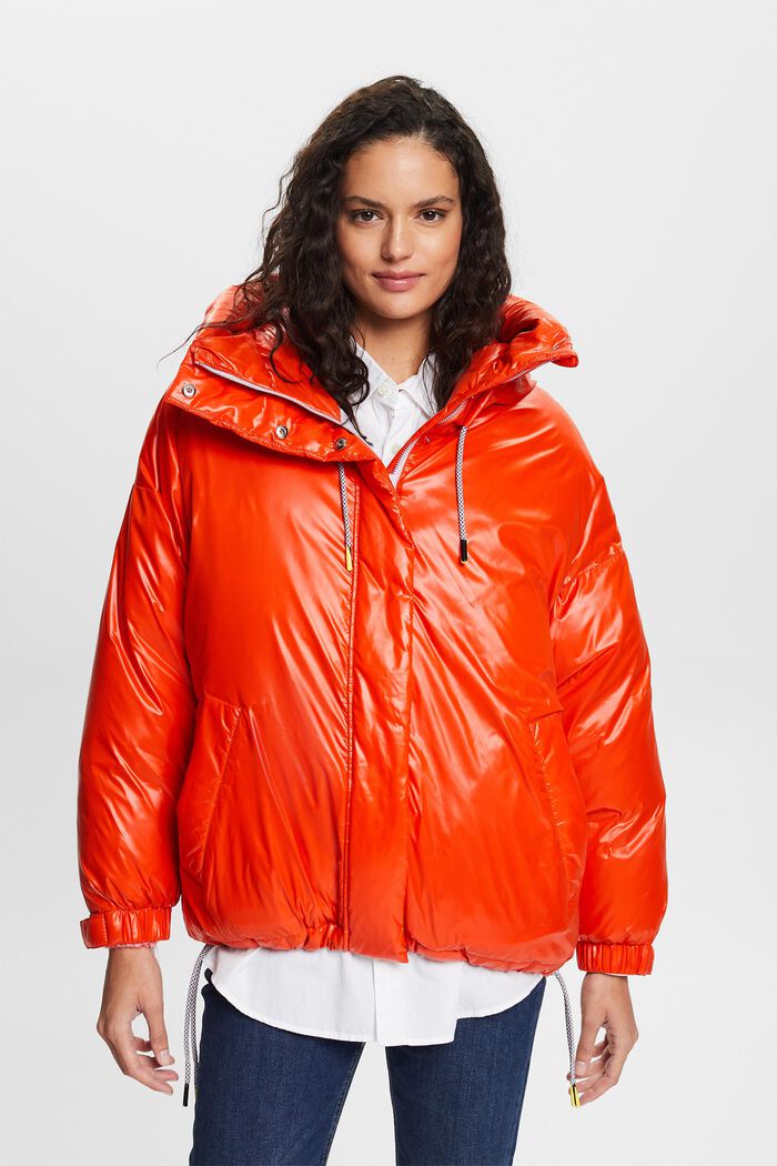 Reciclada: chaqueta acolchada con plumón, BRIGHT ORANGE, detail image number 4