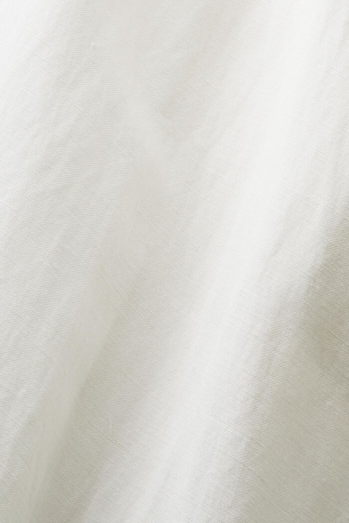 Vestido midi con mangas abullonadas y cinturón, OFF WHITE, detail image number 5