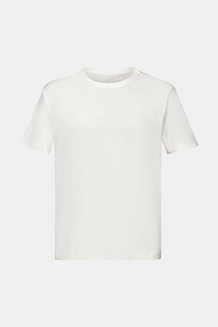 Camiseta de algodón y lino, OFF WHITE, detail image number 5