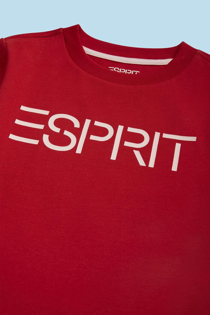 Camiseta de logotipo en algodón ecológico, DARK RED, detail image number 2