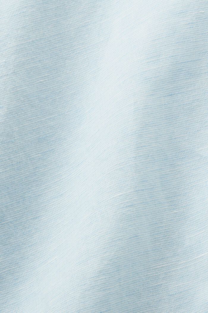 Blusa camisera de algodón y lino, LIGHT TURQUOISE, detail image number 5