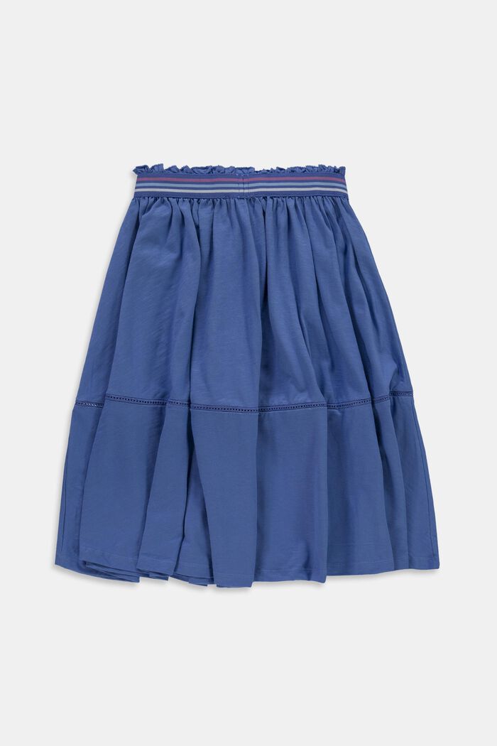 Falda midi con cintura a rayas, BLUE, detail image number 1