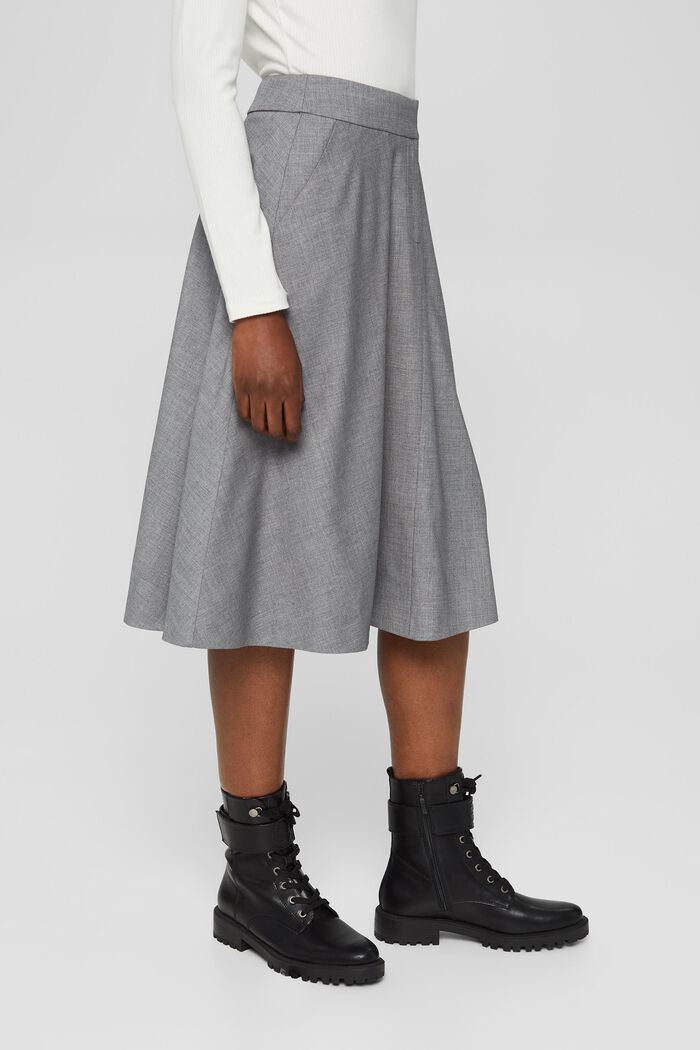 Con lana: falda en línea A muy elegante, MEDIUM GREY, detail image number 5
