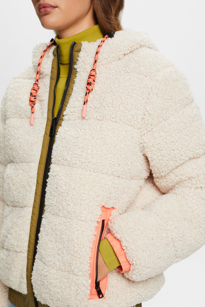 Reciclada: chaqueta reversible con borreguillo, CREAM BEIGE, detail image number 2