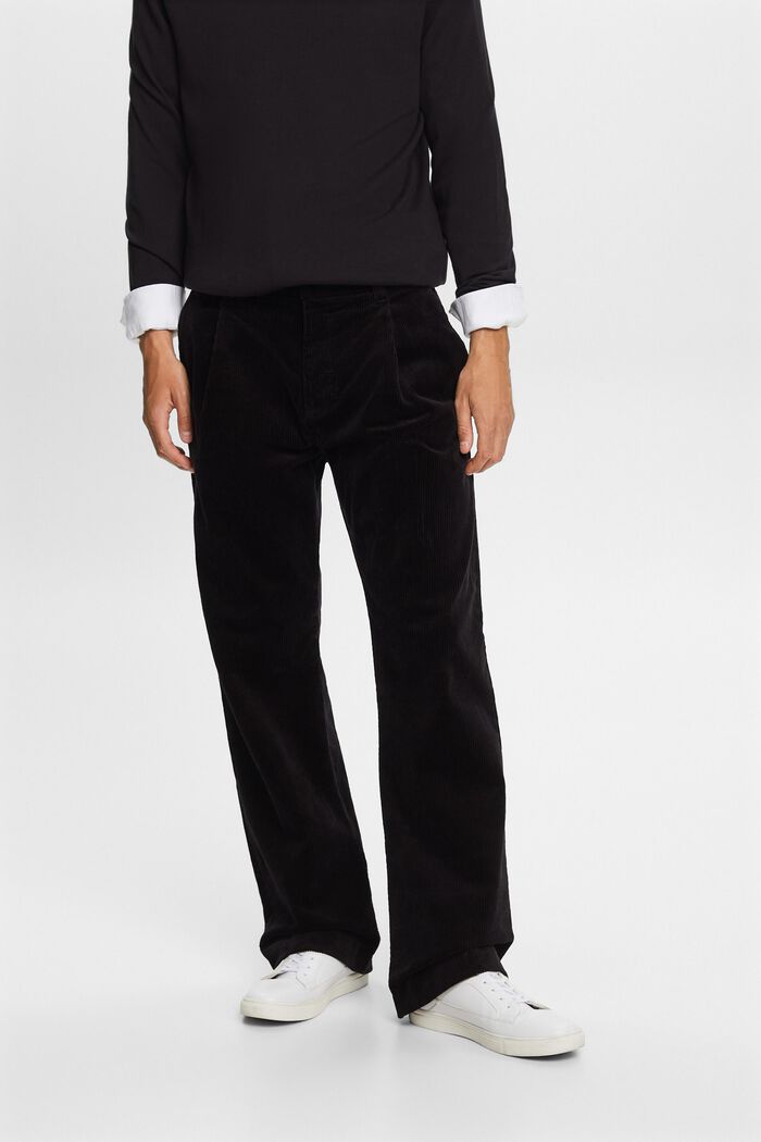 Pantalón de pana de pernera ancha, BLACK, detail image number 0