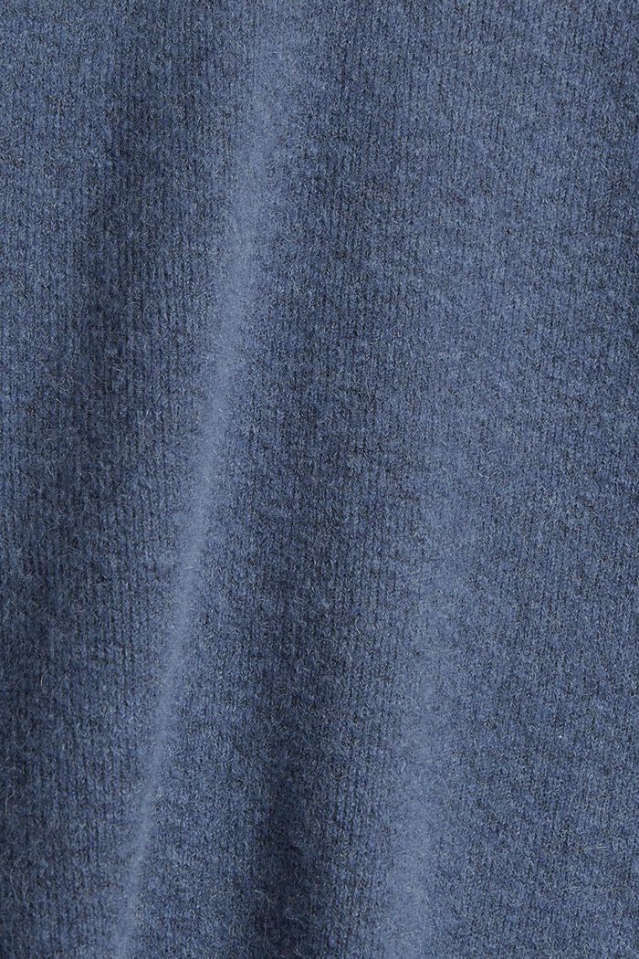 Con lana de borrego: jersey de cuello en pico, PETROL BLUE, detail image number 4