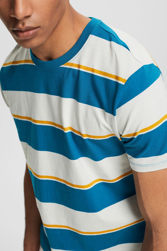 Camiseta de punto con estampado de rayas, TEAL BLUE, overview
