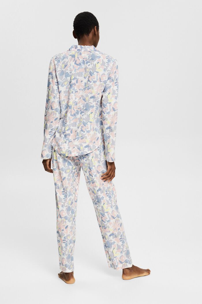 Pijama con estampado floral, LENZING™ ECOVERO™, OFF WHITE, detail image number 1