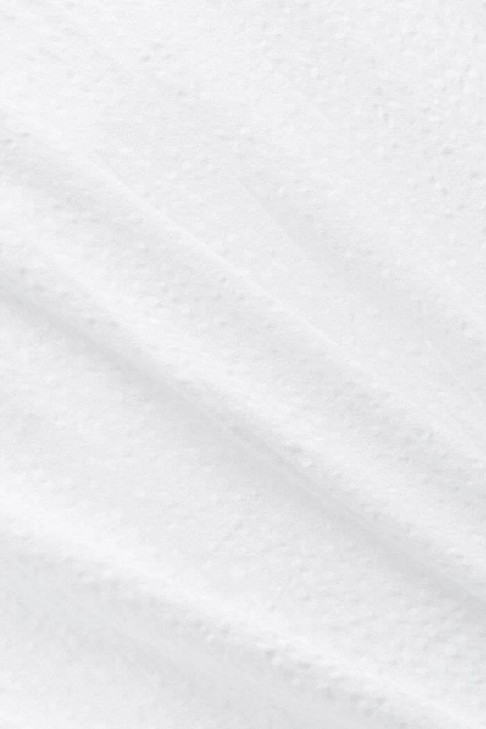 Blusa de algodón a rayas con escote en pico, WHITE, detail image number 4