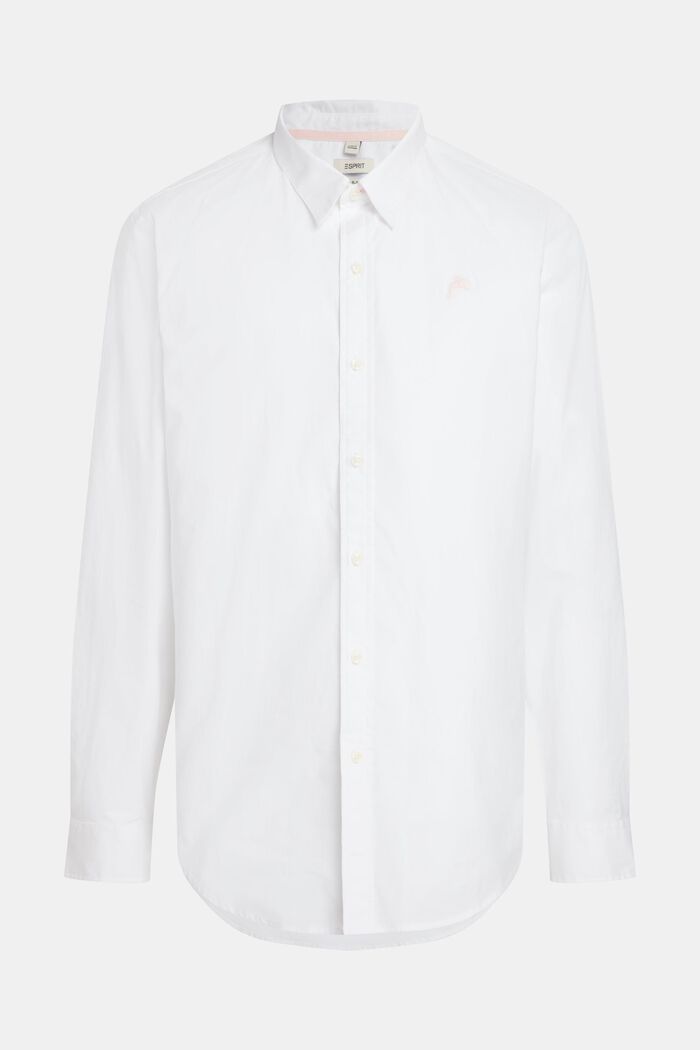 Camisa de corte ceñido de popelina con insignia de delfín, WHITE, detail image number 5