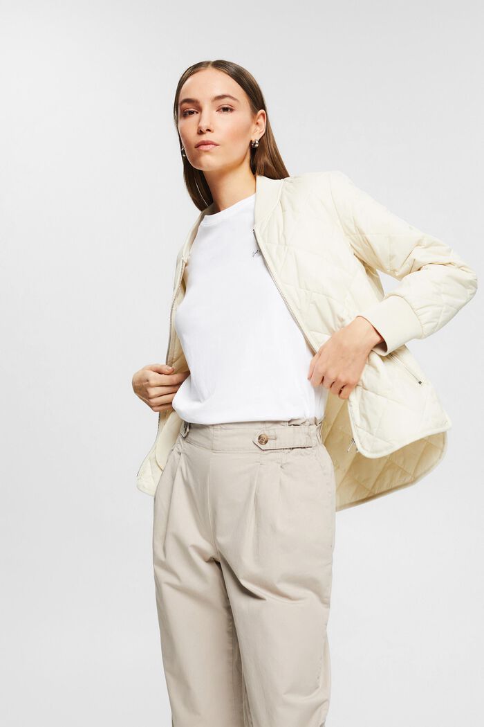 Pantalón tobillero con cintura elástica, 100% algodón, LIGHT TAUPE, detail image number 6