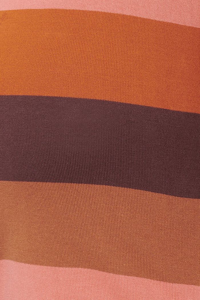 Jersey con diseño a rayas anchas en 100 % algodón ecológico, COFFEE, detail image number 2