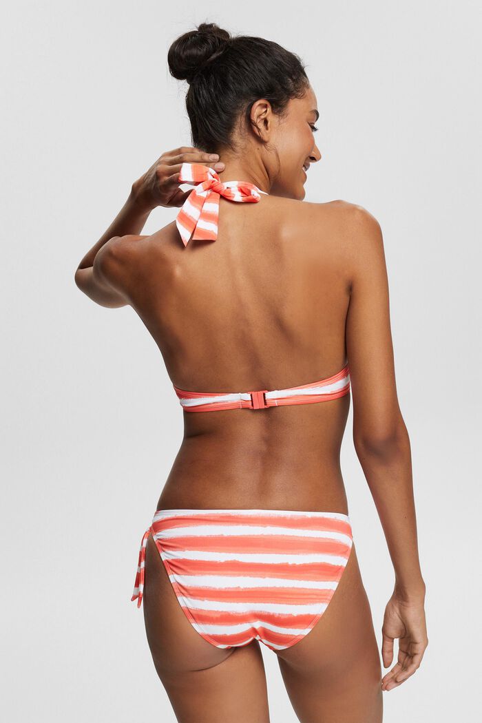 Top de bikini sin relleno con diseño de rayas, CORAL, detail image number 1
