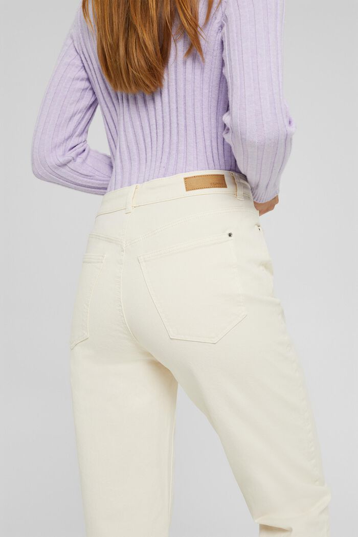 Pantalón de corte Mom-Fit en algodón ecológico, OFF WHITE, detail image number 5