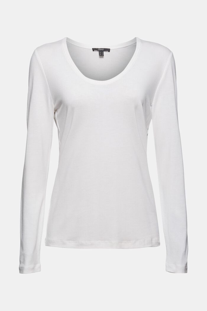 Camiseta de manga larga de TENCEL™ x REFIBRA™, WHITE, detail image number 7