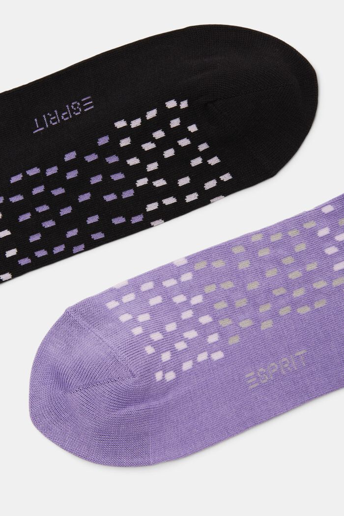 Pack de 2 pares de calcetines estampados, algodón ecológico, LILAC/BLACK, detail image number 2