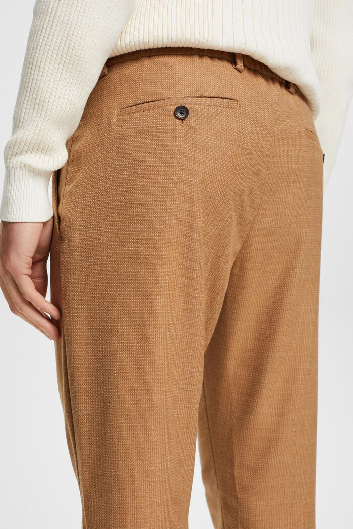 Pantalones con tacto de lana, CAMEL, detail image number 4