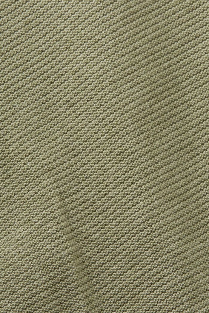 Jersey de punto con textura y cuello en pico, LIGHT KHAKI, detail image number 5