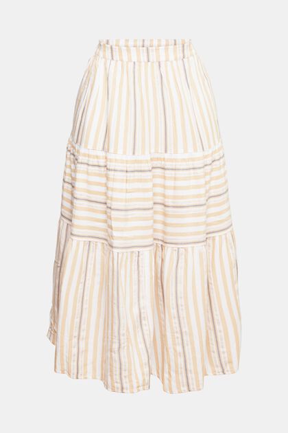 Falda midi con diseño a rayas