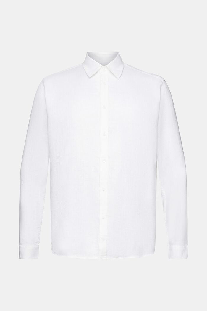 Camisa tejido dobby, WHITE, detail image number 7