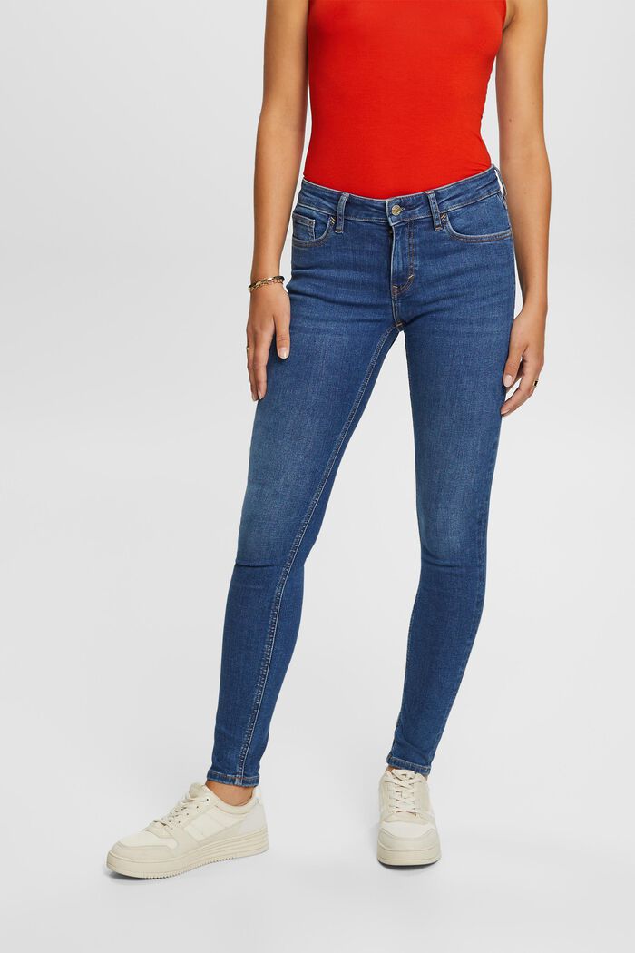 Jeans mid-rise skinny, BLUE MEDIUM WASHED, detail image number 0
