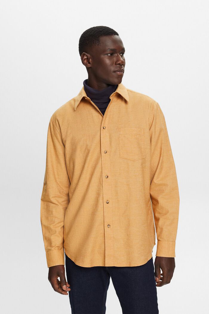 Camisa jaspeada, 100 % algodón, CAMEL, detail image number 5