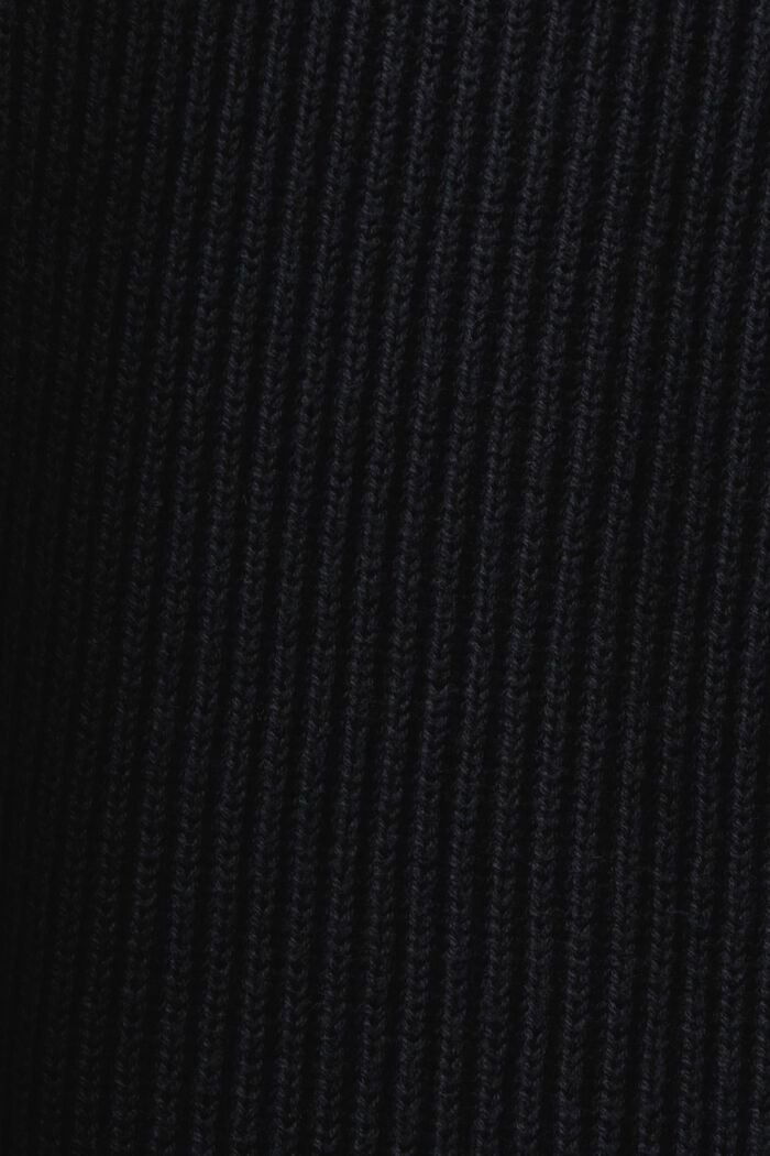Cardigan de punto acanalado con cuello en V, BLACK, detail image number 4
