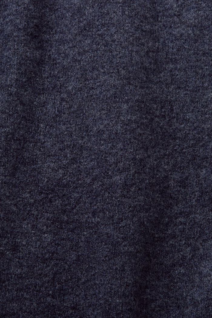 Cárdigan abotonado de cuello pico, mezcla de lana, NAVY, detail image number 4