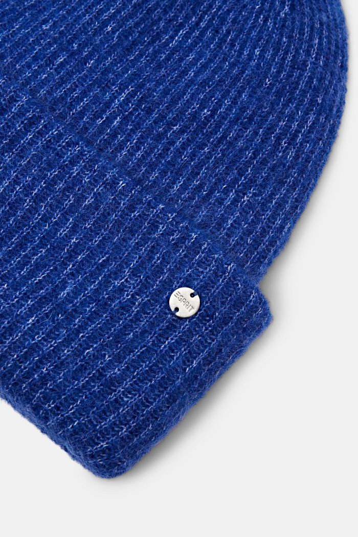 Gorro acanalado confeccionado en una mezcla de lana y mohair, BRIGHT BLUE, detail image number 1