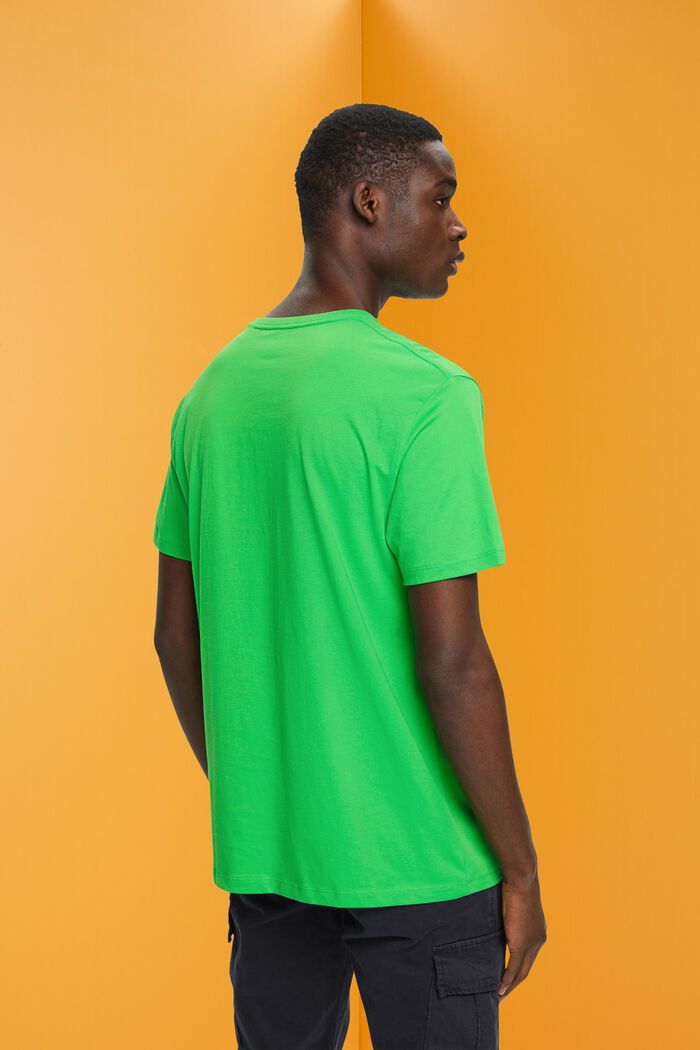 Camiseta de algodón con estampado frontal, GREEN, detail image number 3