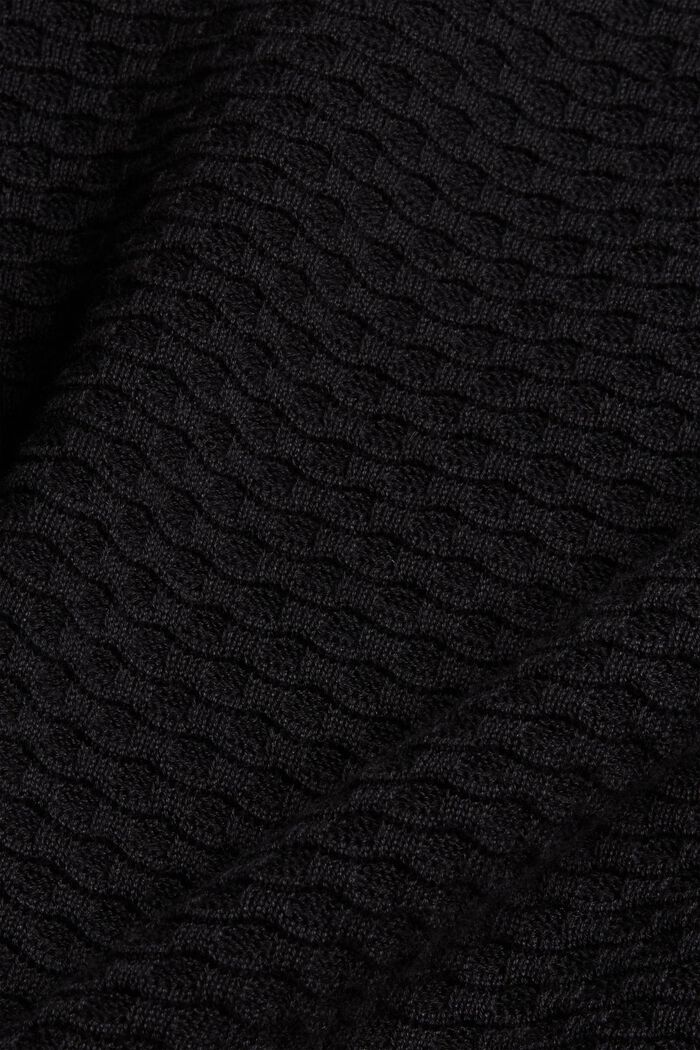 Jersey con textura apanalada, 100% algodón, BLACK, detail image number 4