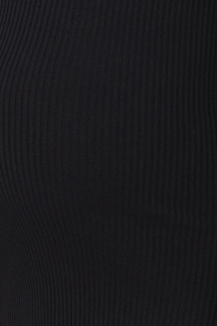 Camiseta de manga larga acanalada de algodón ecológico, BLACK, detail image number 2
